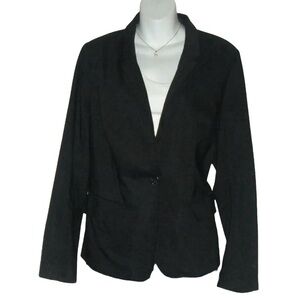 Lane Bryant Blazer Black Plus Size Modernist Business Work Prep Academia Jacket